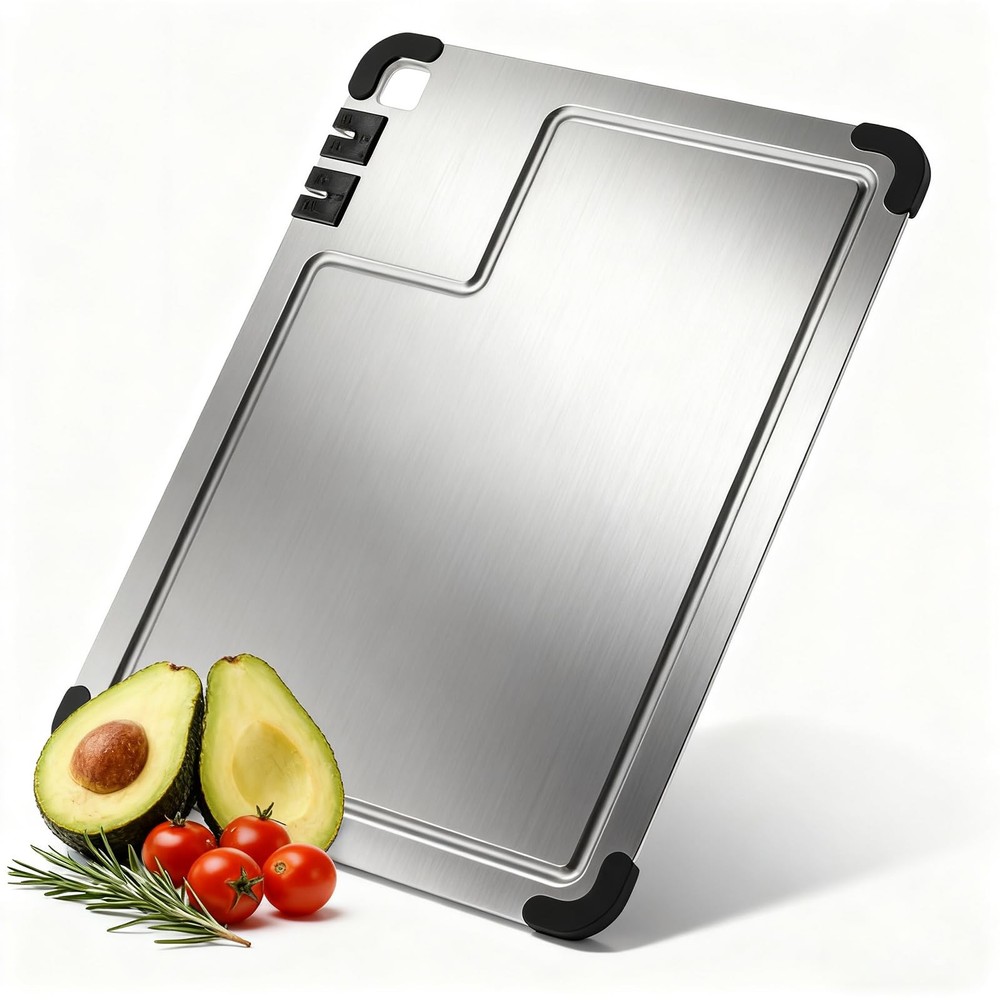Premium Titanium Cutting Board with Dual Knife Sharpener, Coarse & Fine Sharp...
