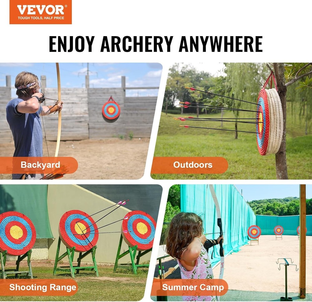 Straw Archery Targets, 20" round Archery Target for Backyard, Traditional Solid