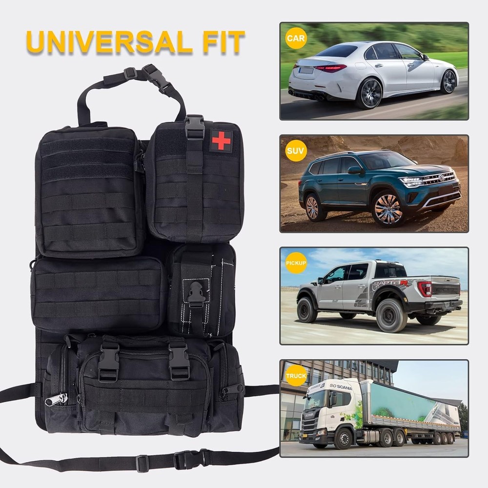 Universal Tactical Seat ​Back Organizer Vehicle Molle Panel Storage Bag