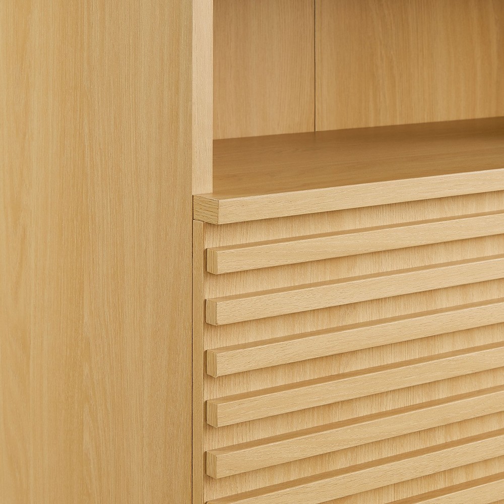 Render Freestanding Bathroom Storage Cabinet in Oak