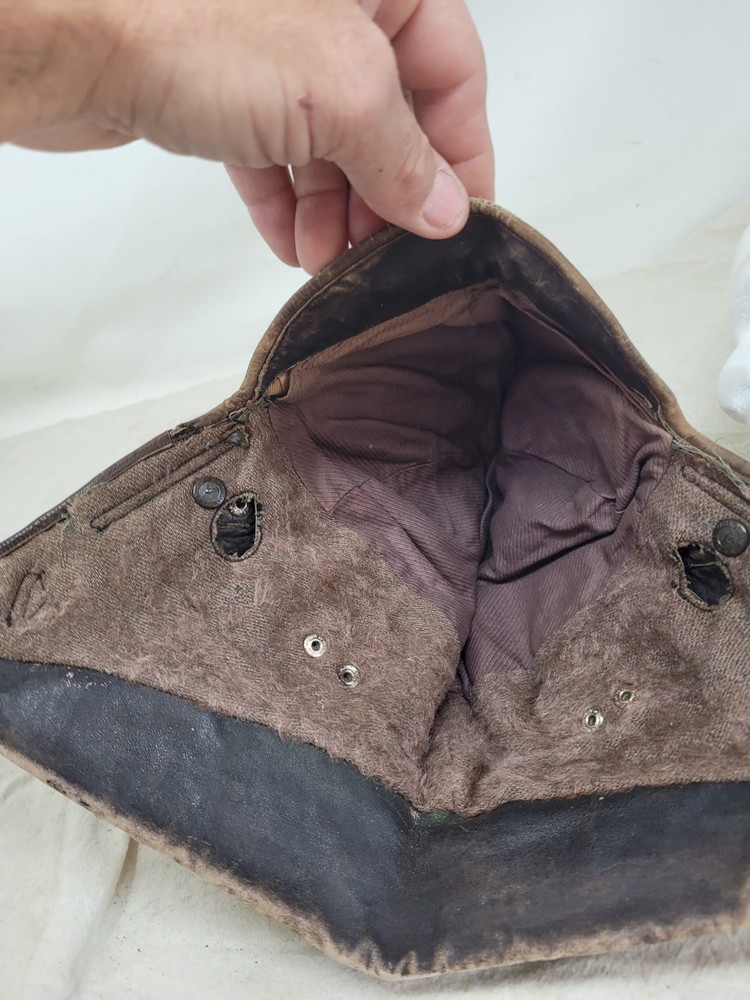 Ww11 Era Aviation Hat Brown Leather