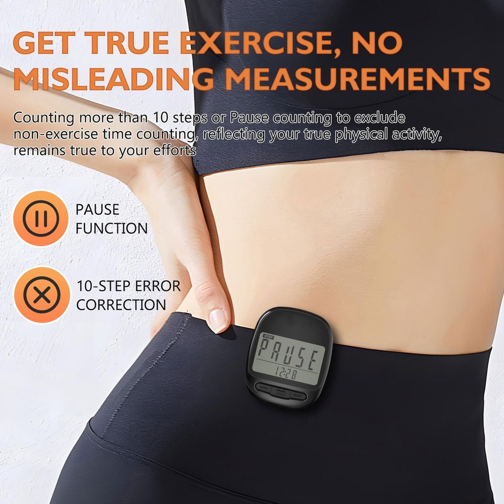 2D Pedometer, Portable Walking Accurate Step Counter