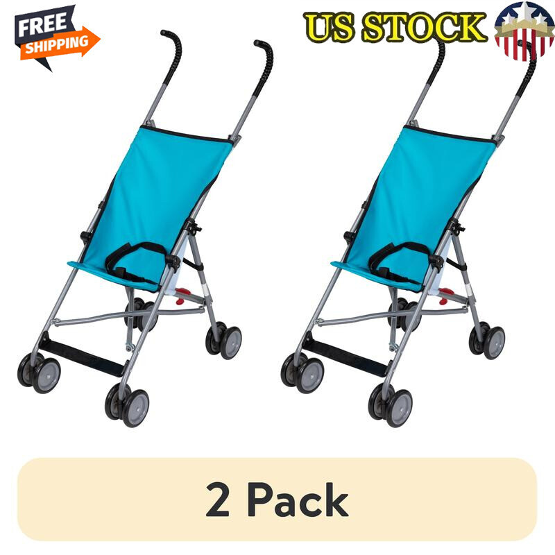 2 Pack Lightweight Umbrella Stroller Comfortable Foldable Travel 3-Point Harness