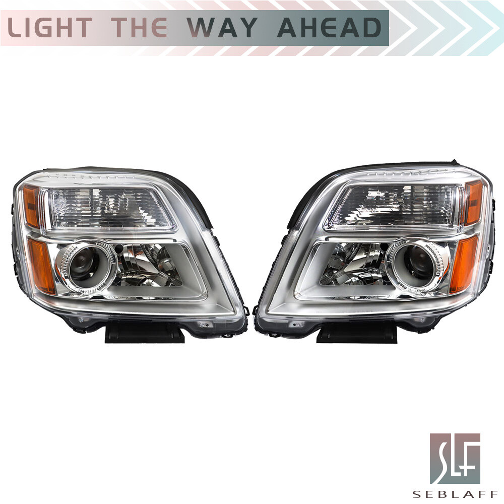 Left+Right Fit For 2010-2015 GMC Terrain SL/SLT/SLE Halogen Headlight Assembly