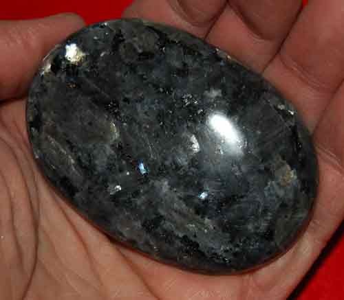 Larvikite Soap-Shaped Palm Stone #13