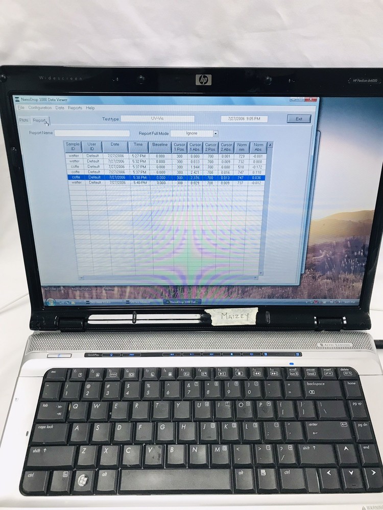 NanoDrop ND-1000 UV/VIS Spectrophotometer with Computer Tested Working