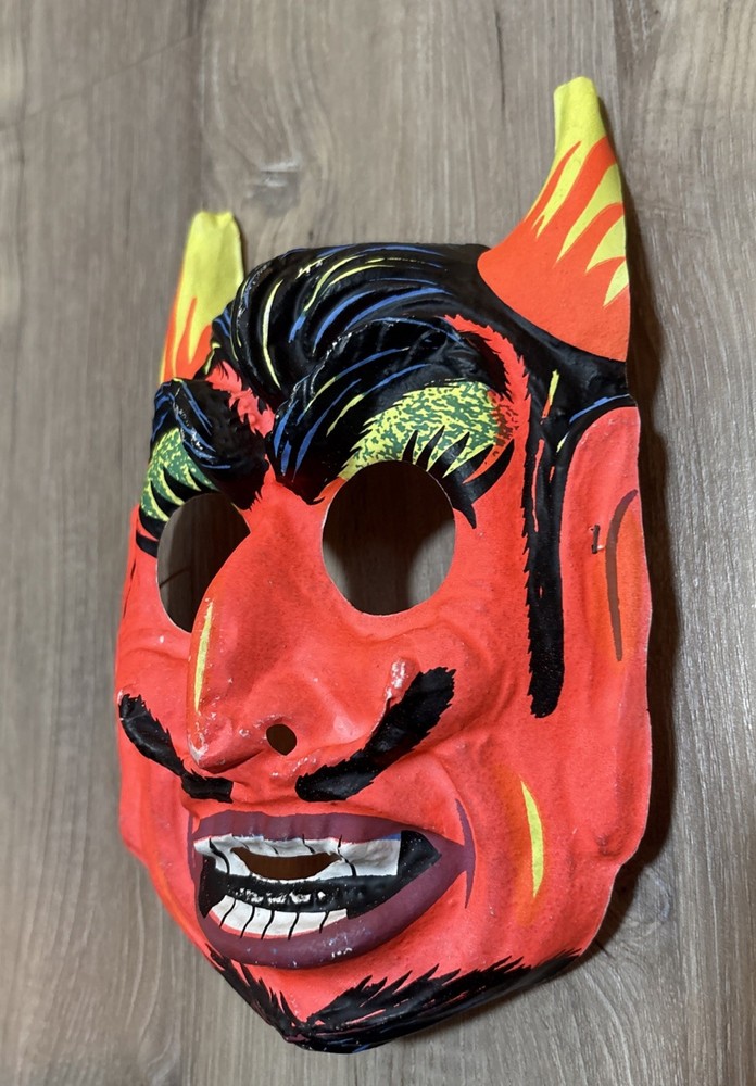 Vintage Halloween BEN COOPER Masquerade Devil Mask NOS
