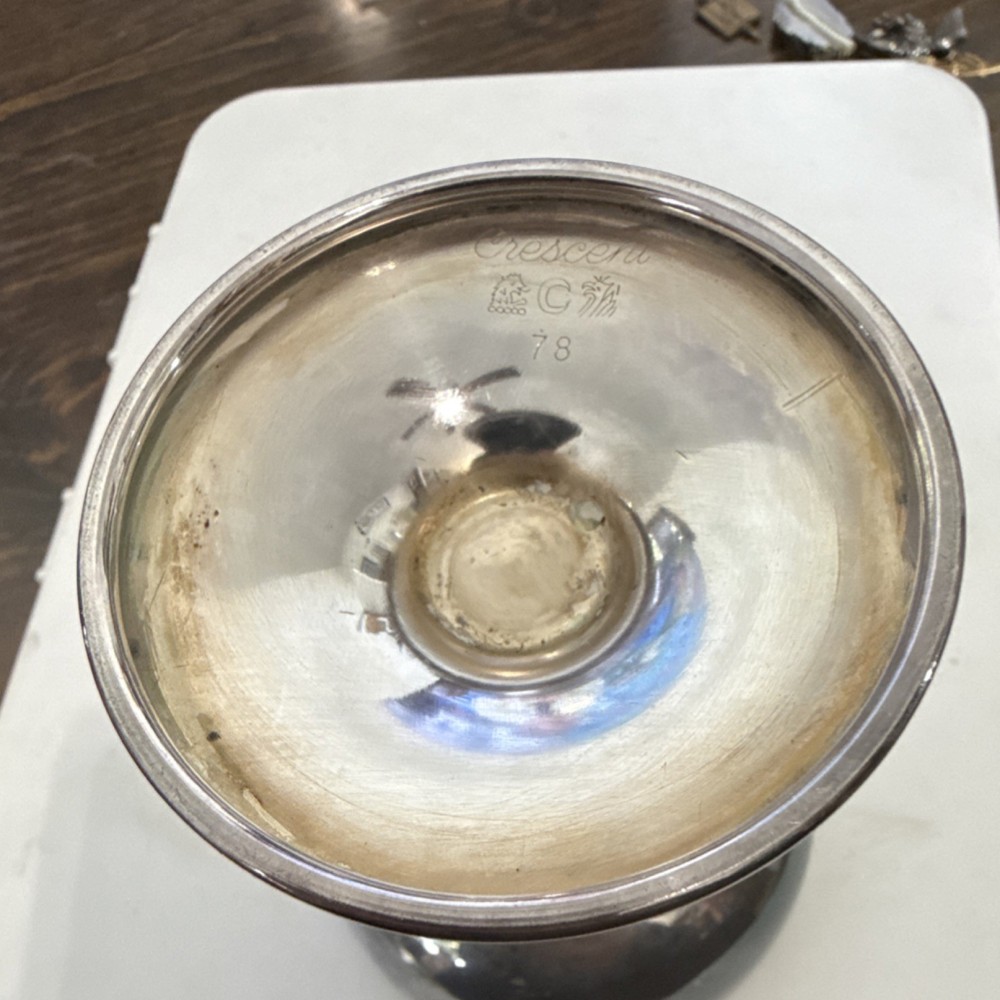 Crescent Silverplate Goblet Cup EC 78 Elegant Decorative Silver-Plated Drinkware