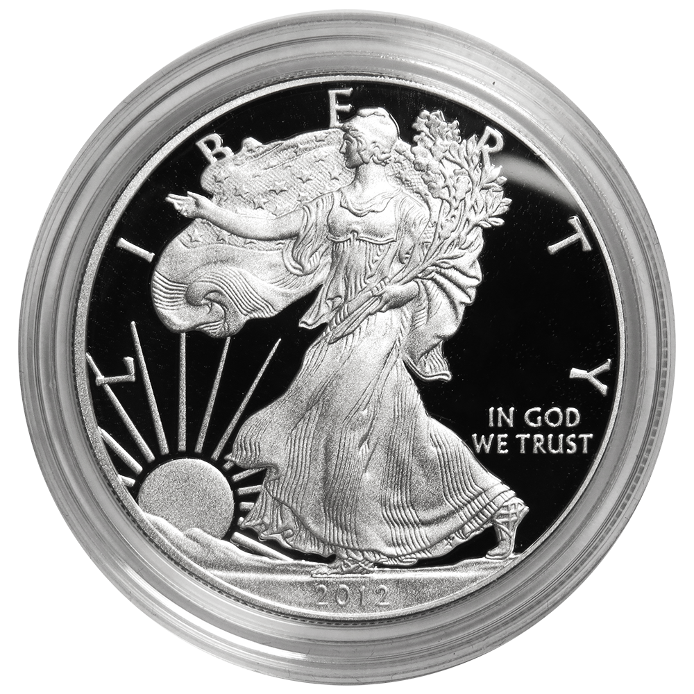 2012-W Proof $1 American Silver Eagle Box, OGP & COA