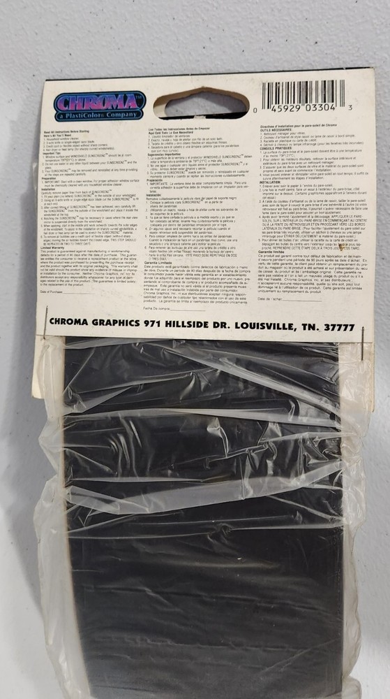 Vtg Windshield Sunscreen Eyes Static Cling 4X60" Auto Art