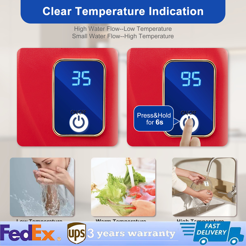 110V Instant Electric Tankless Hot Water Heater Shower Kitchen Bathroom Portable