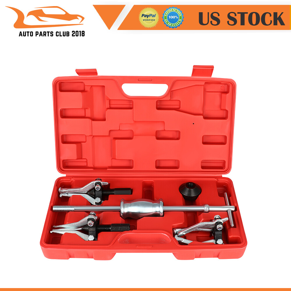 Internal External Bearing Puller 3 Jaw Pullers Slide Hammer Set w/Case Tool Kits