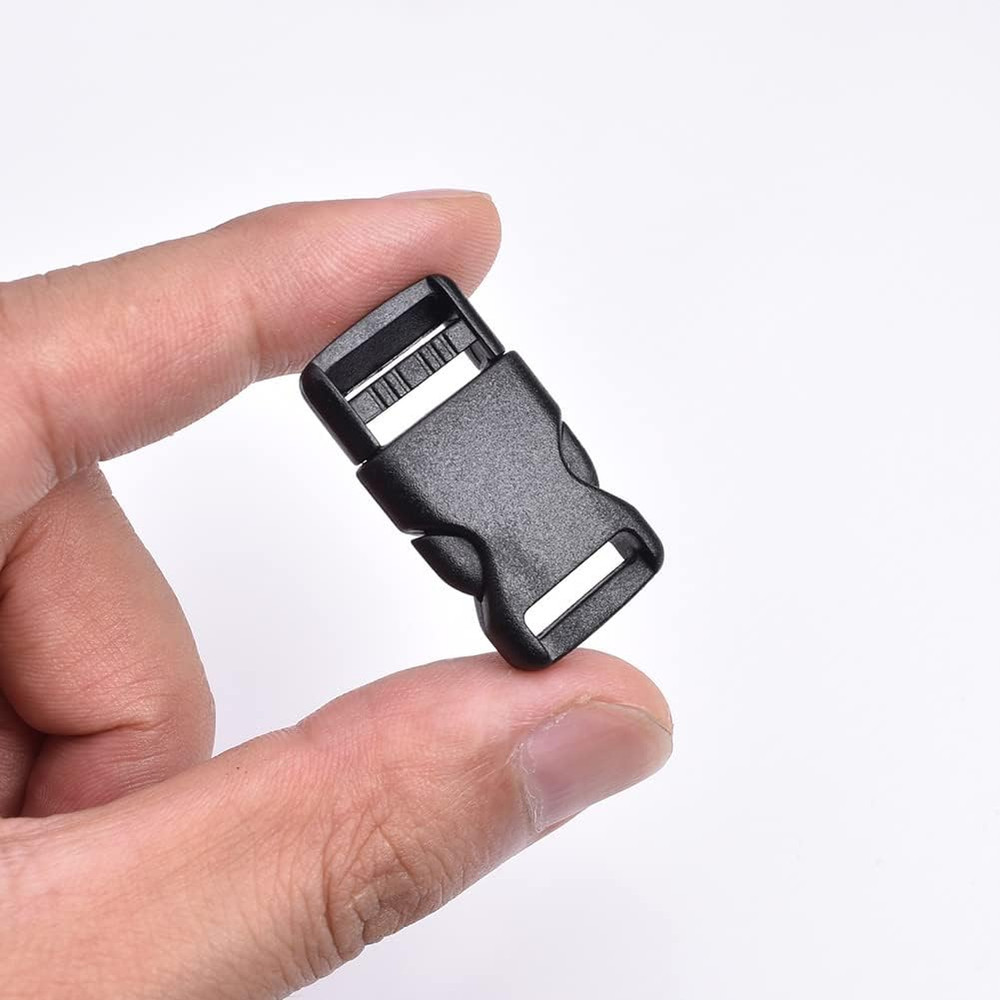 10Pcs 1/2"(12.5Mm) Side Release Buckles Plastic Black Quick Adjustable Buckle fo