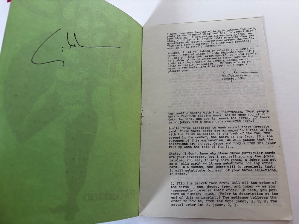 Phil Goldsteins Masque signed