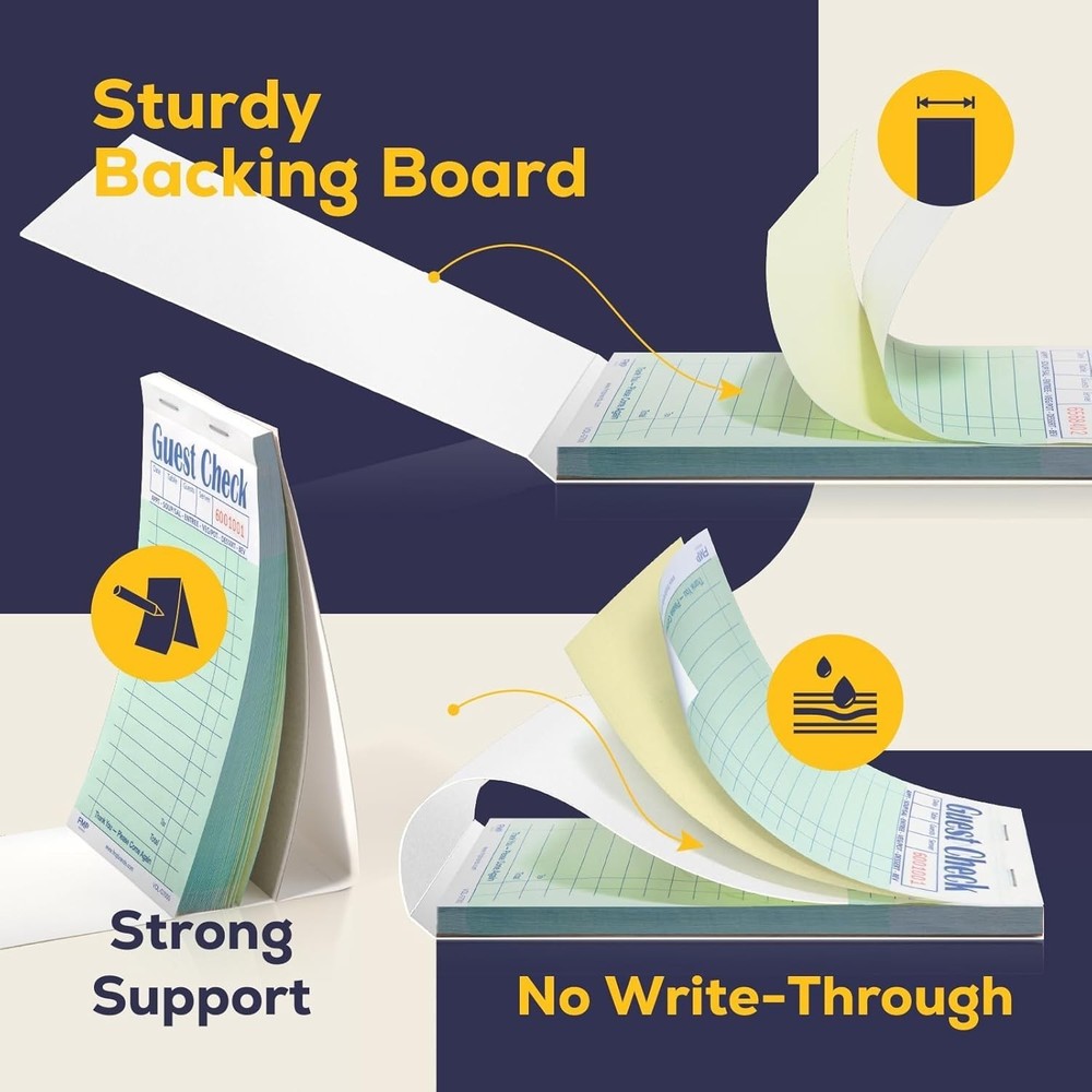 Server Order Pad - 2 Part Carbonless, 1000 Sheets