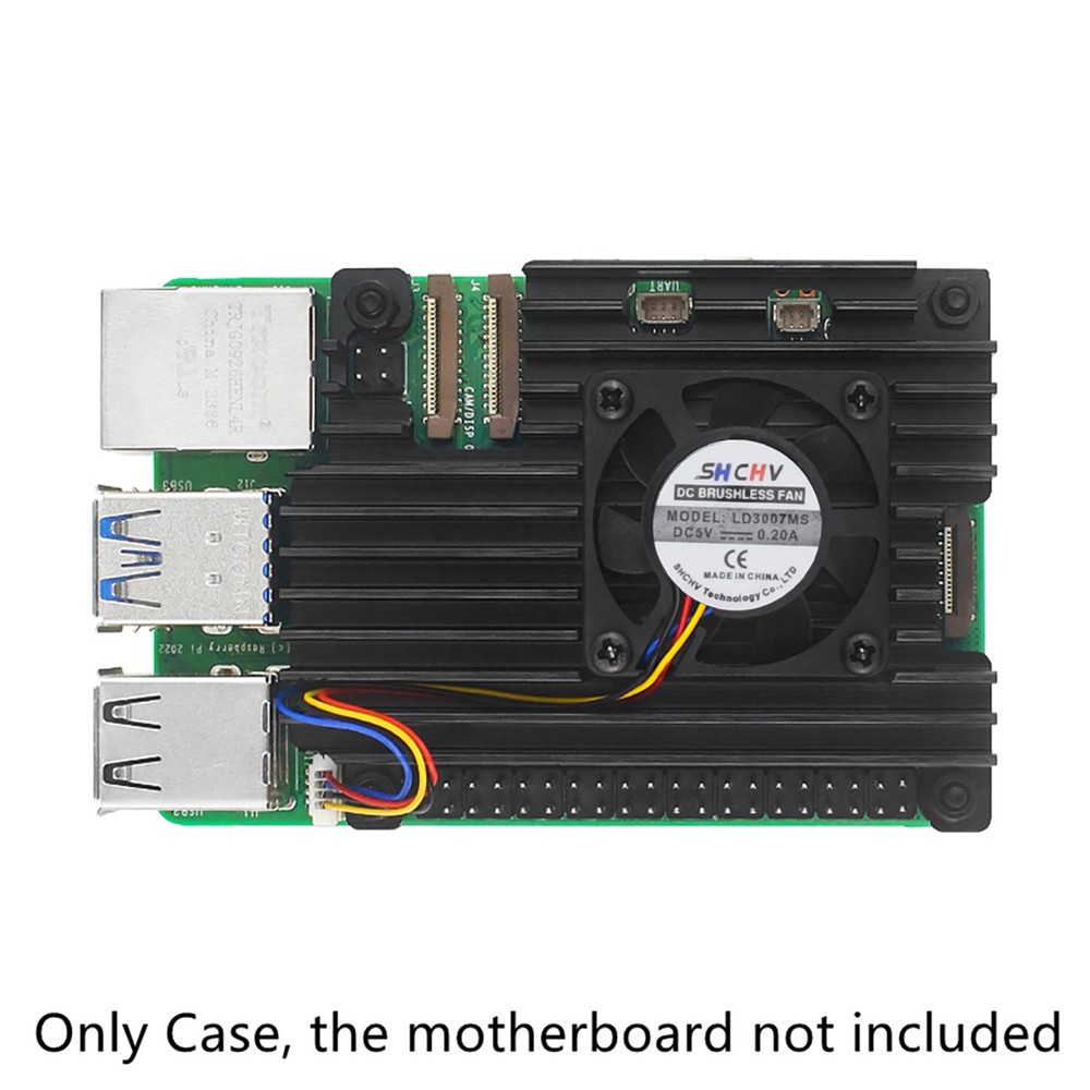 Aluminum Protective Case For Raspberry pi 5 Motherboards +Cooling Fan