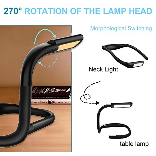 LED Neck Reading Light,Book Lights for Reading in Bed,Adjustable 1PCS Black