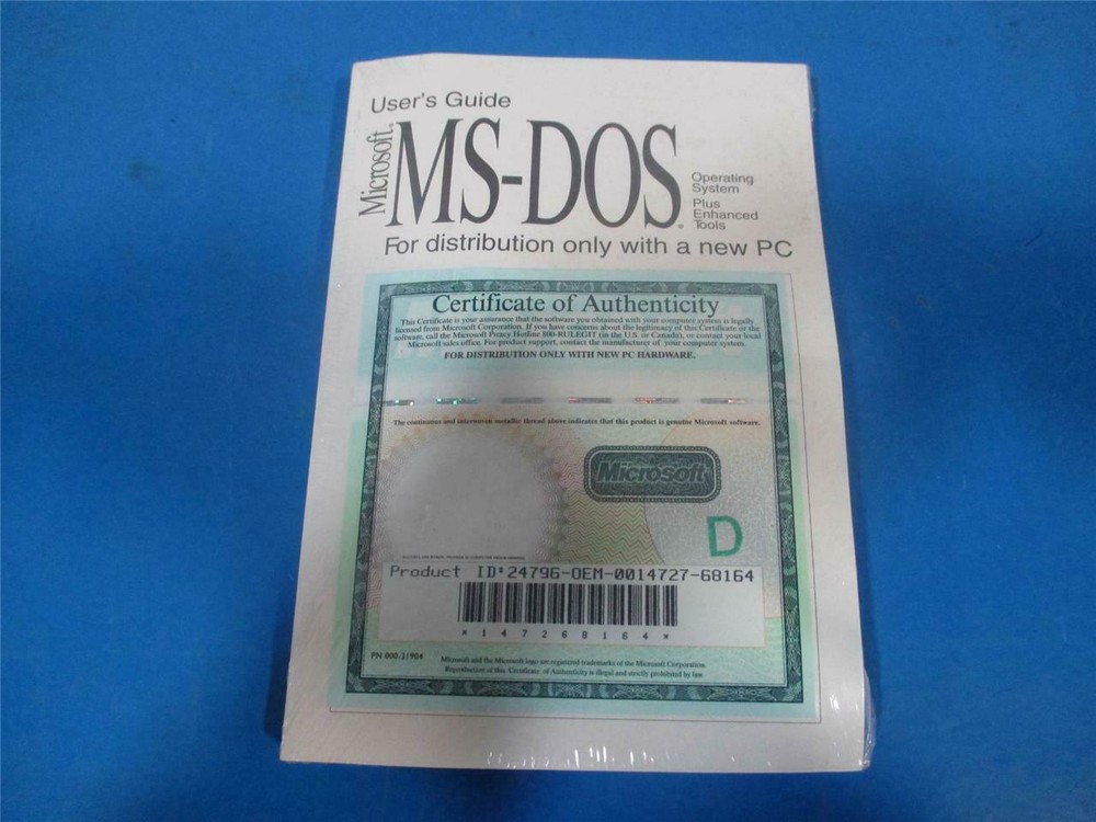 Genuine: Microsoft MS-DOS 6.22 Full Version with 3.5 disks & COA New Sealed!