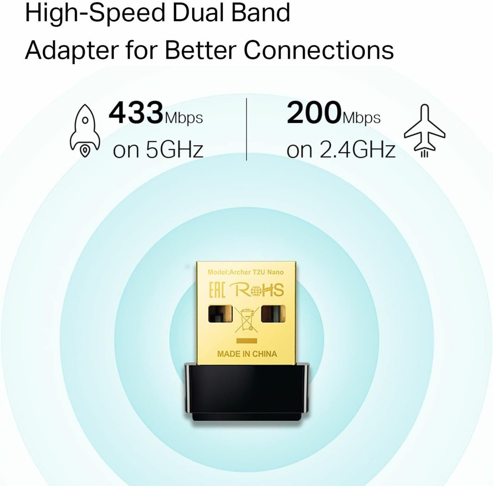 Compact Dual Band AC600 WiFi USB Adapter - Quick Setup for Windows & Mac