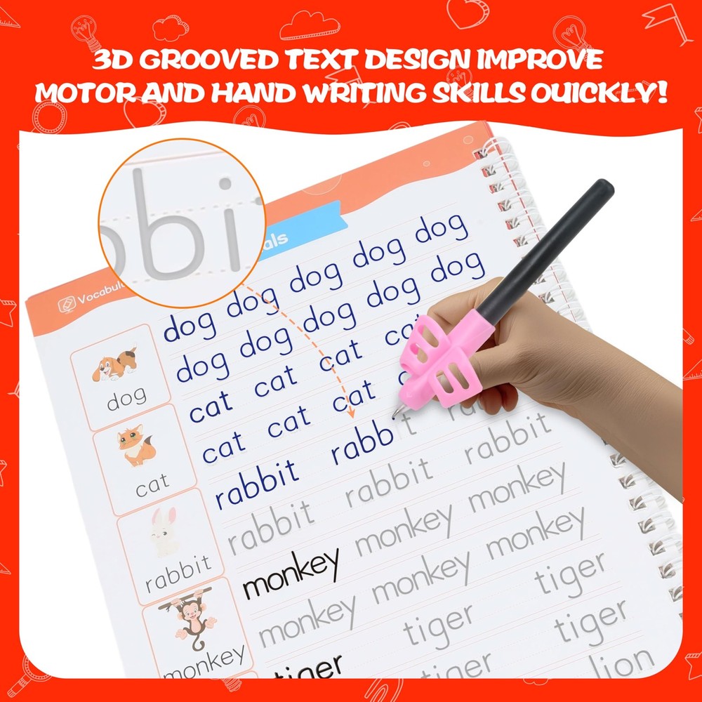 Magic Grooved Writing set Kids Handwriting Practice Books set New