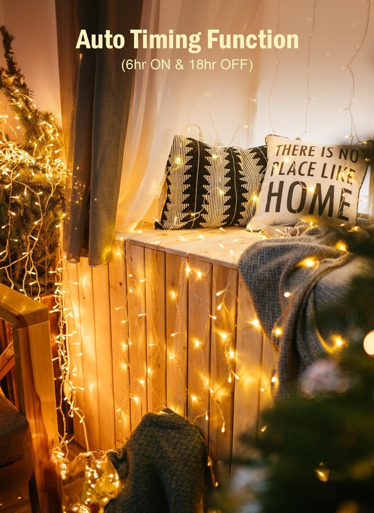 17Ft Warm White Battery Operated String Lights With Timer And 8 Modes