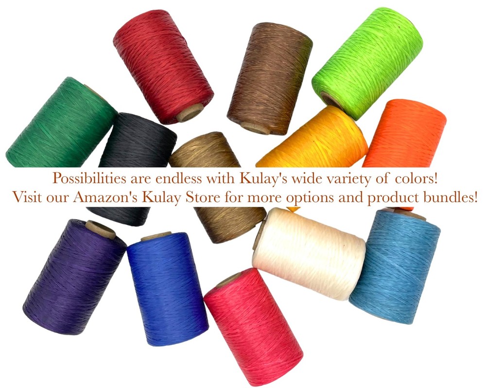 Kulay Artificial Deer Sinew Natural Waxed Flat Polyester Thread for Beading, ...