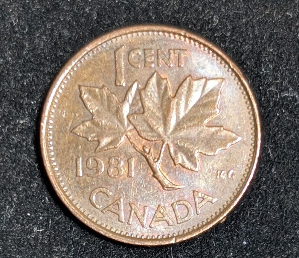 1981 Canada 1 Cent Circulated KM# 59.2 Brown