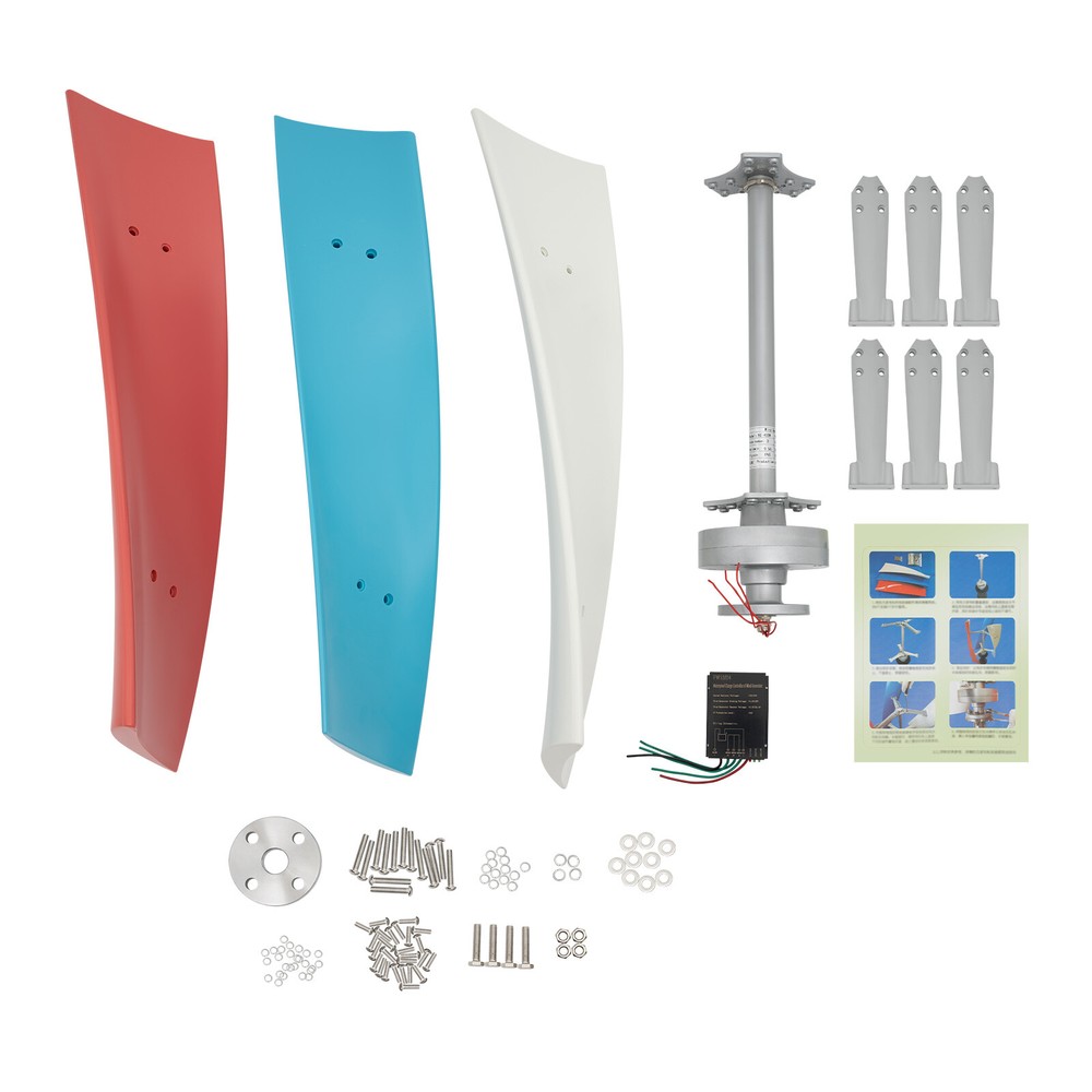3-Blade Wind Turbine Generator Vertical Wind Power Device w/ Controller 12V 400W