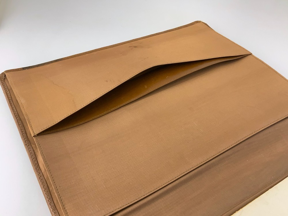 1970s Vintage Leather Document Holder With Sailing Ship BB220
