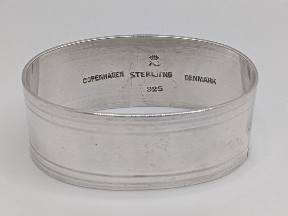 Vintage Danish Sterling Silver Oval Napkin Ring plain band
