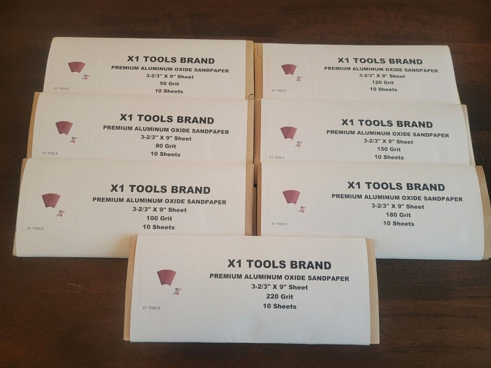 1/3 Sheet Sandpaper, assorted grits, for wood