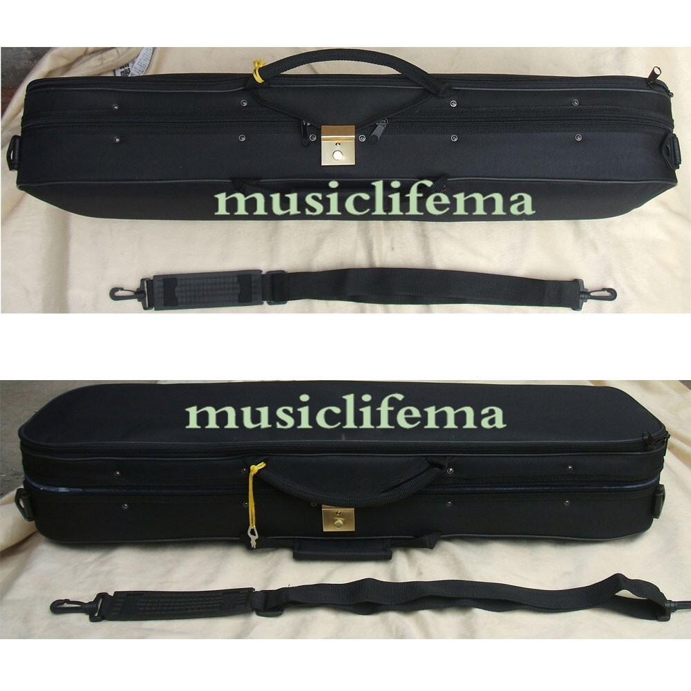 4/4 Violin Case light weight Strap 2 Bow Holders Strap Locker Full Size