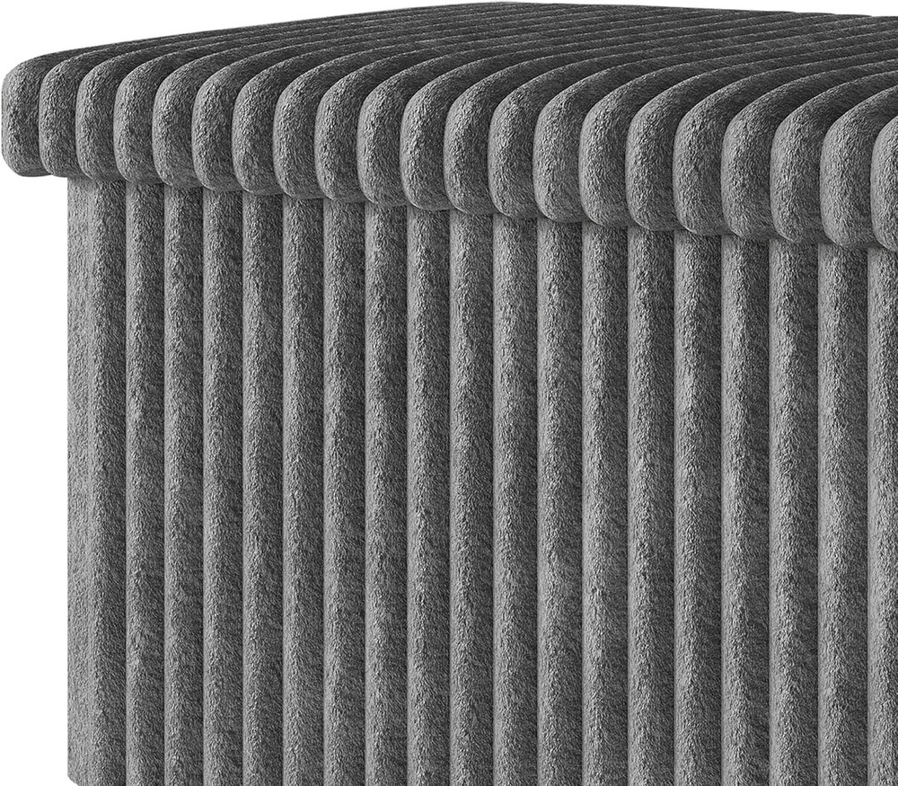 Florence 30" Upholstered Folding Storage Bench Tufted Top Space-Saving Storage