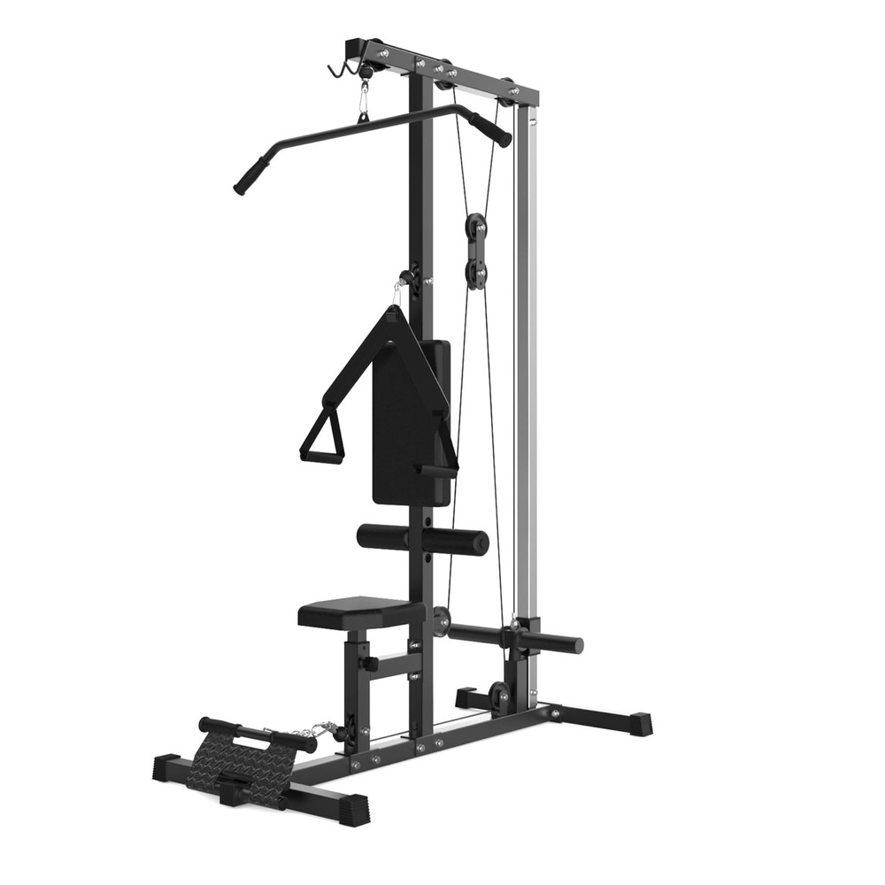 Pull Down Machine w/High & Low Pulley Station Heavy Duty Back Exercise Equipment