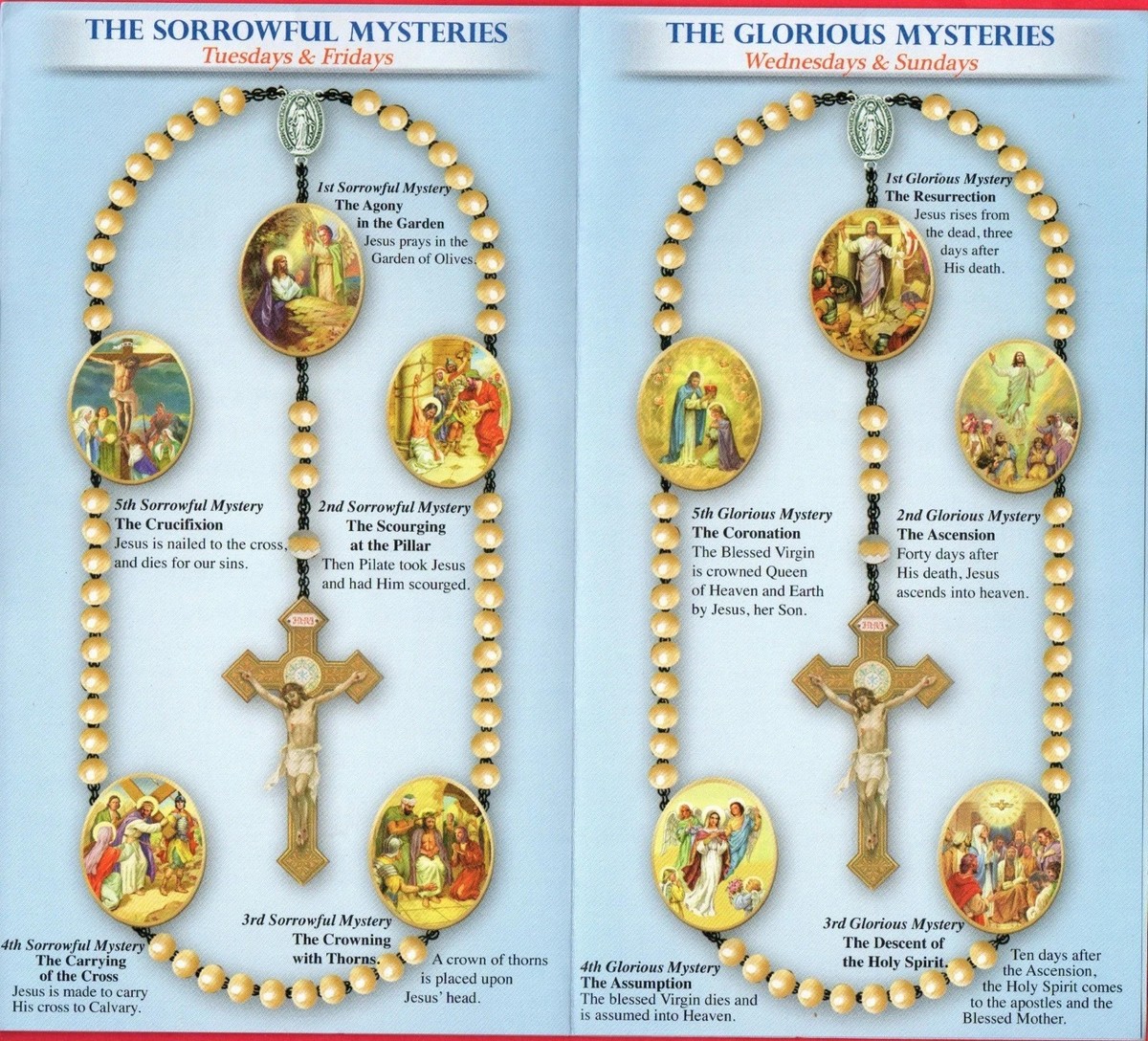Pray the Rosary Pamphlet Includes All 4 Mysteries - English