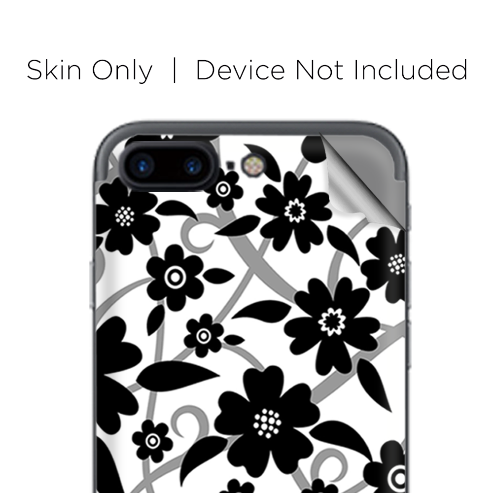 Apple iPhone 7 / 8 Plus Skins Decal Wrap Black white Flower Print