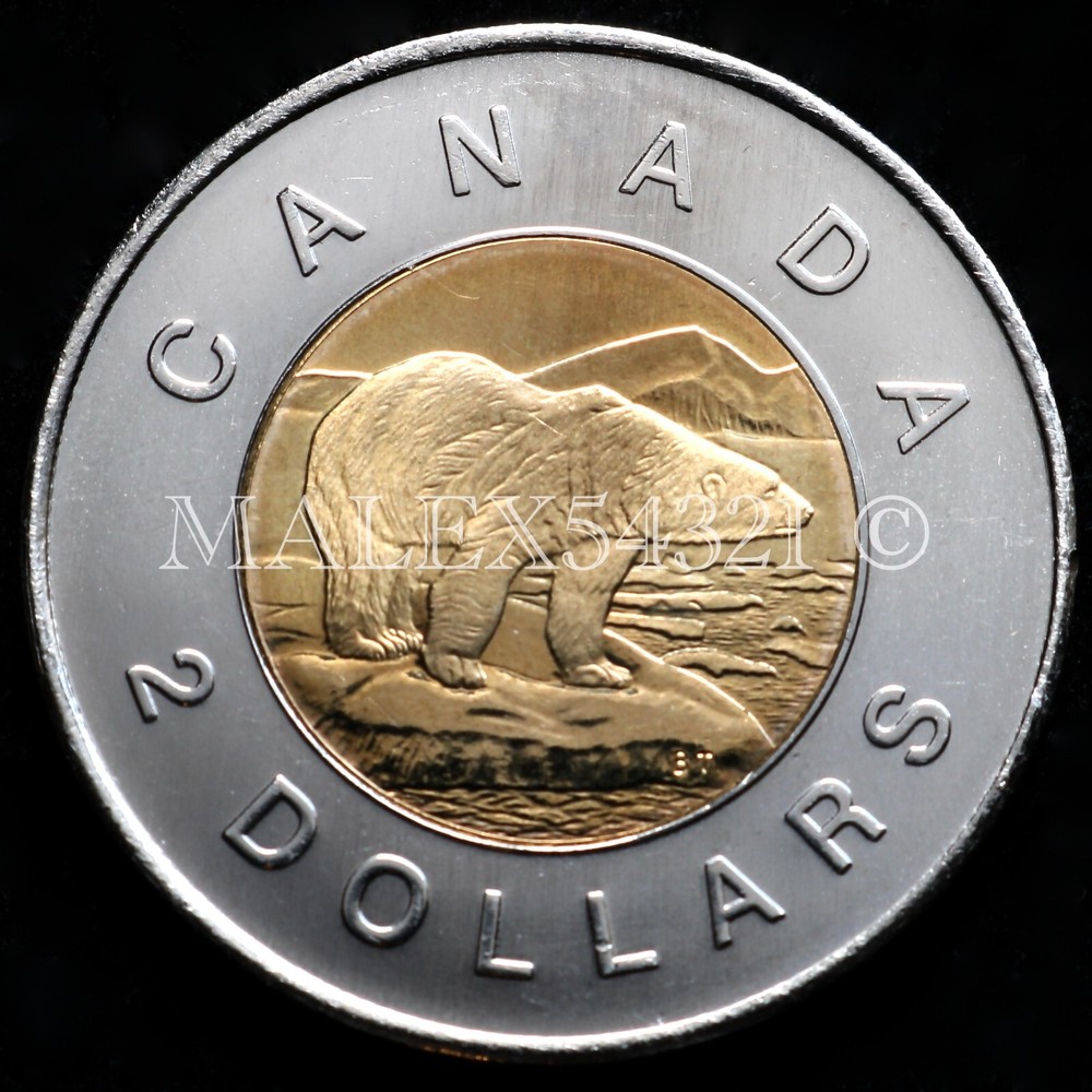 🇨🇦​ CANADA 2001 POLAR BEAR 2 DOLLARS UNCIRCULATED FROM MINT ROLL