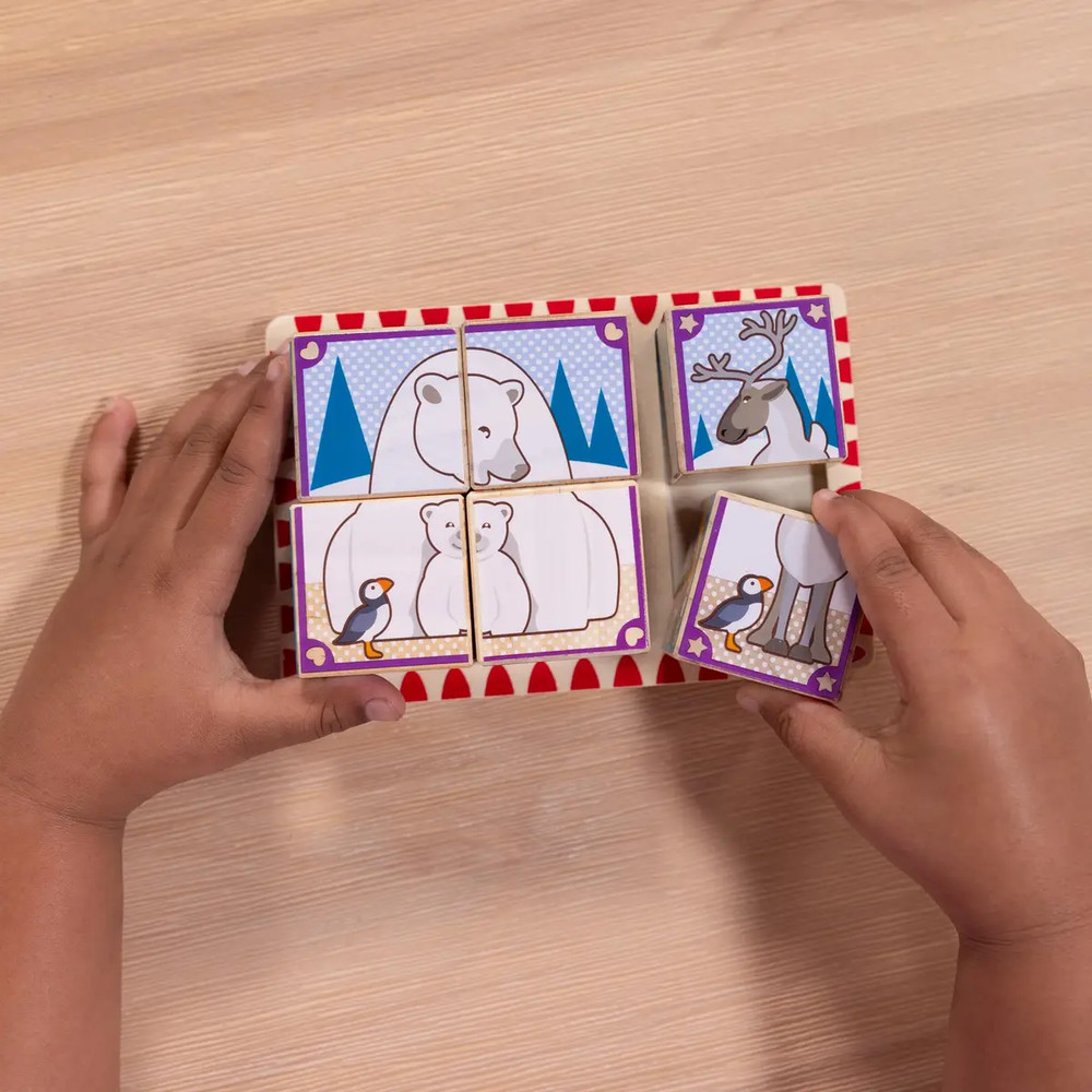 Melissa & Doug 2 in 1 Wood Cube Puzzle