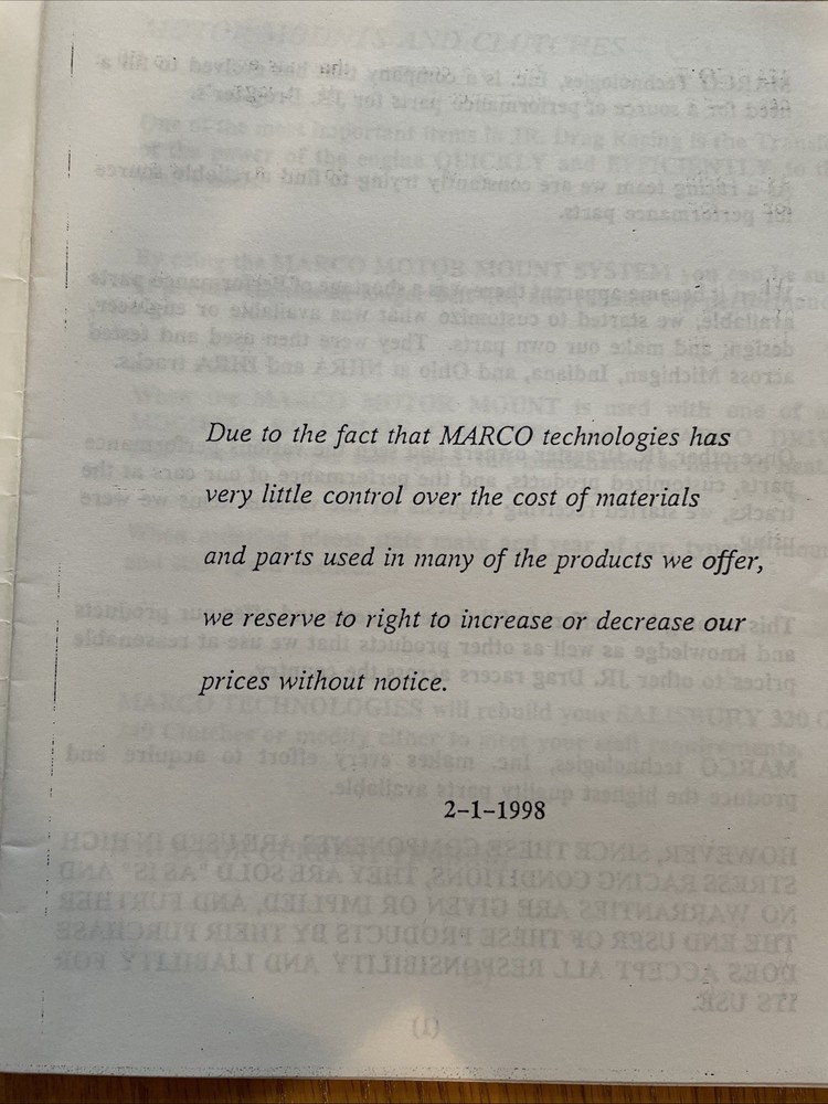 Vintage Marco Technologies Catalog 1998