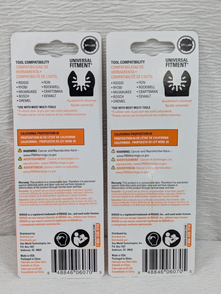 RIDGID - 1-1/8 in - Multi-Tool Blade - A24JM02 - 2 Pack