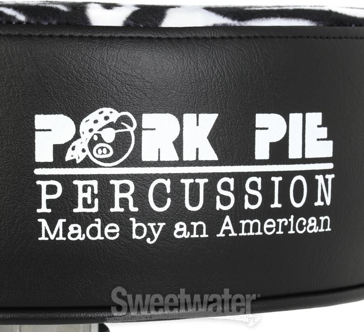 Pork Pie Percussion Round Drum Throne - Black with Zebra Print