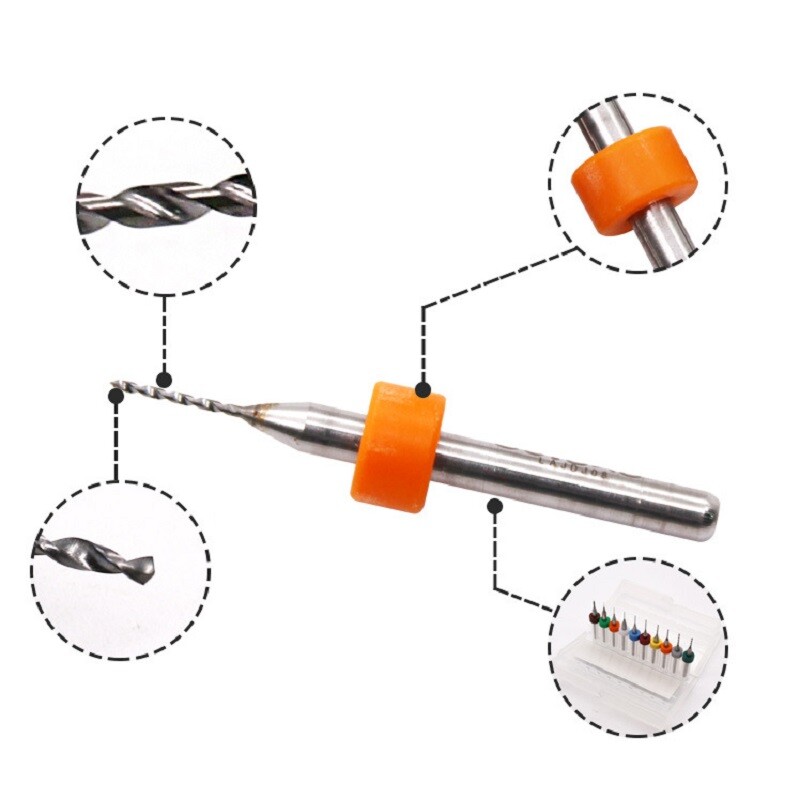 10Pcs 0.3-1.2mm PCB Print Circuit Board Carbide Micro Twist Drill Bits Set Tools