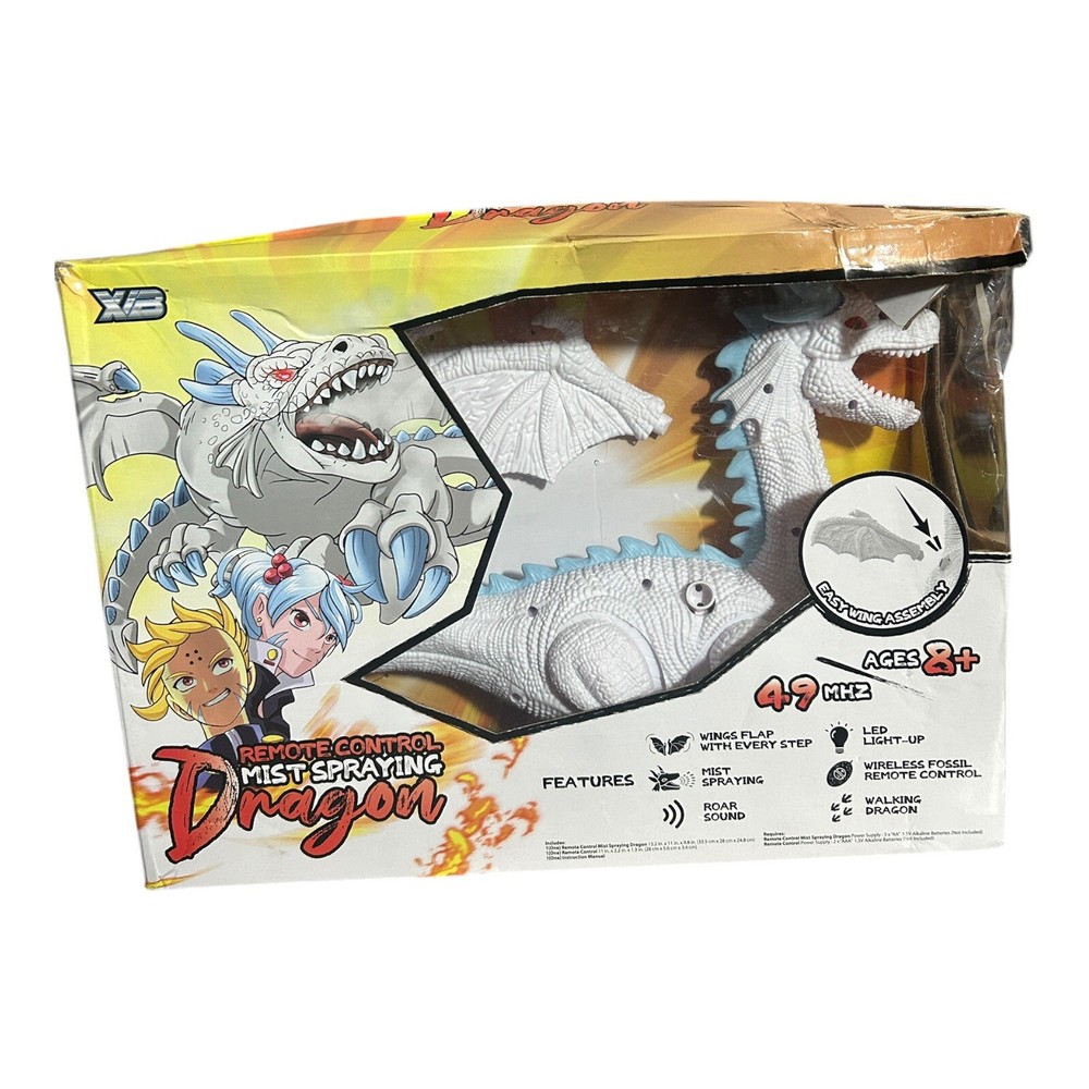 X/B Remote Control Mist Spraying White Dragon 49 MHZ