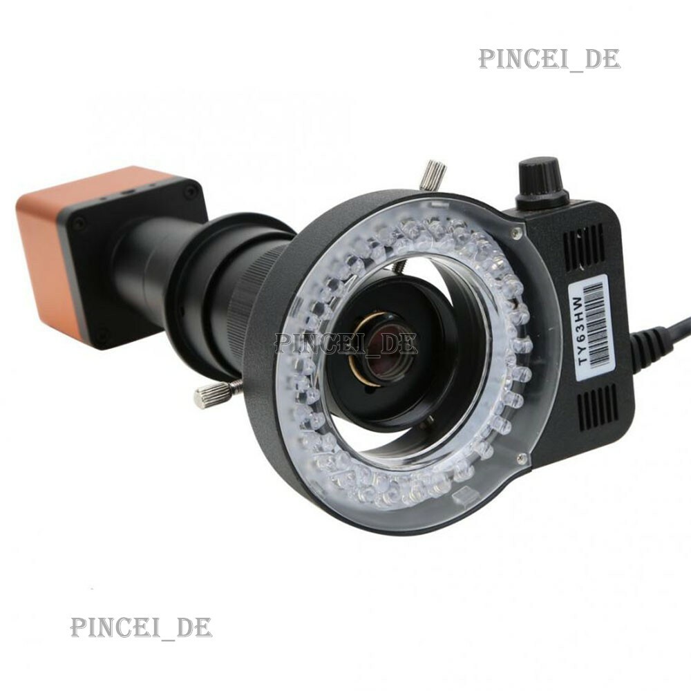 34MP USB Industrial Microscope Video Camera 180X C Mount Lens 56-LED Ring Light