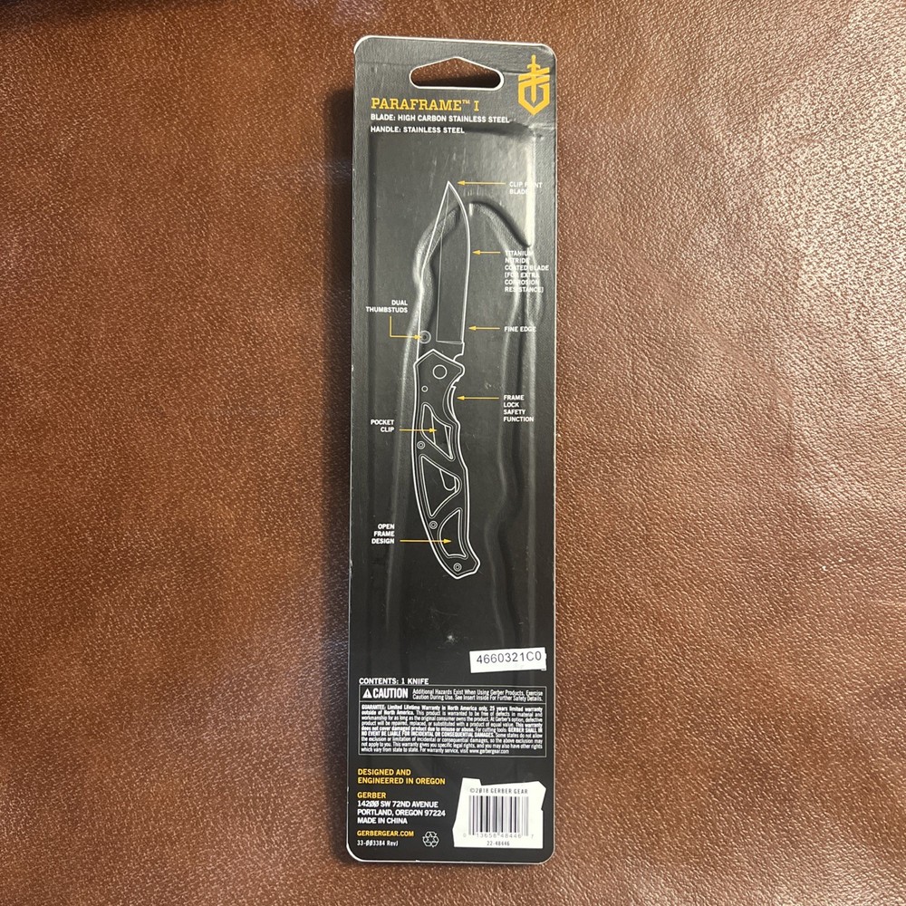 Gerber Paraframe I 3" Folding Knife Stainless Steel Blade & Handle New