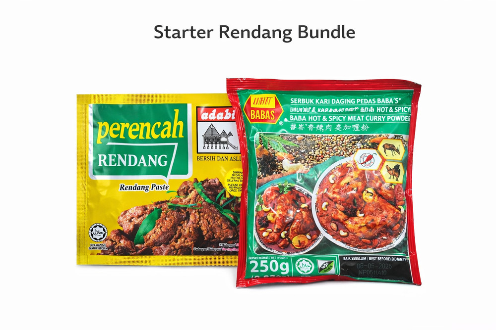 Malaysian Rendang Starter Cooking Bundle - Rendang Paste & Curry Powder