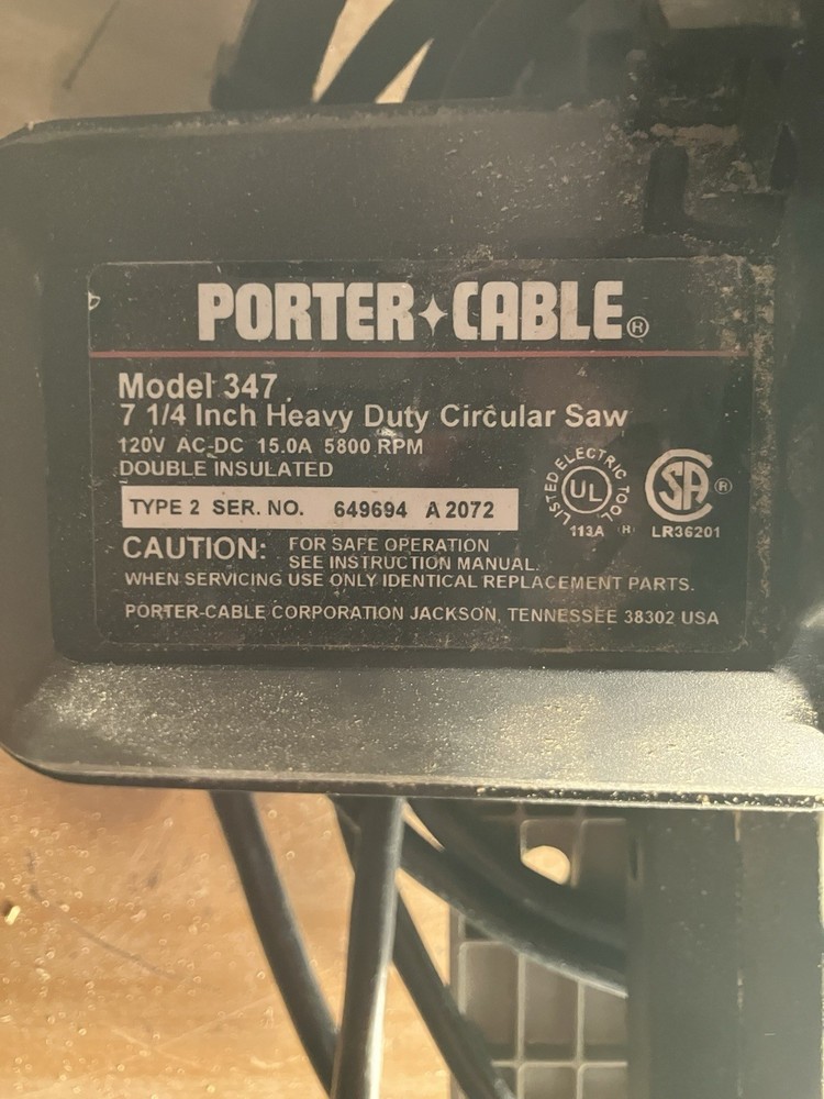 Porter Cable Circular Saw with Hard Case
