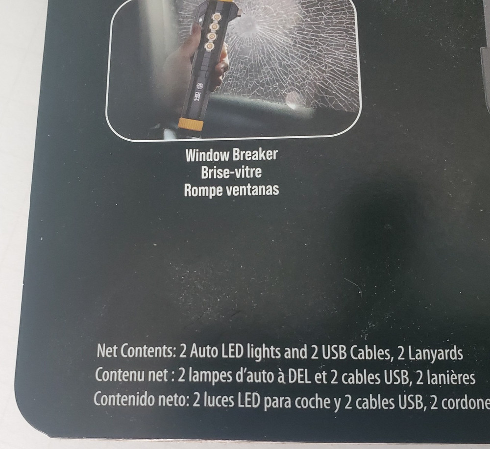 KC Auto Light with Emergency Tool 2 Pack 1000 Lumen Rechargeable Flashlight Set