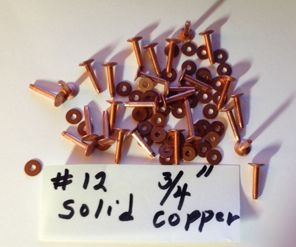 #12 COPPER 3/4" RIVETS & BURRS / Washers