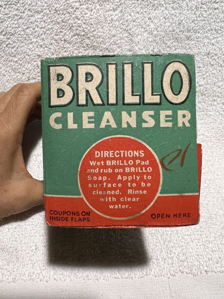 Vintage Antique Brillo Cleanser Soap Box 1940s
